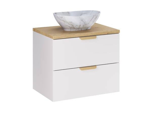 Underskap m/benkeplate  ASTER WHITE  60 60x46x50  - Eik/Hvit  matt