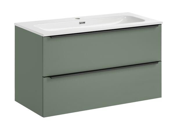 Underskap med servant SKOGSGRØNN 100 cm 100x46x57 - 2 Skuffer