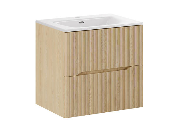 Underskap med servant  NORDIC CREMONA 60 60x46x57 - 2 Skuffer - Lys eik