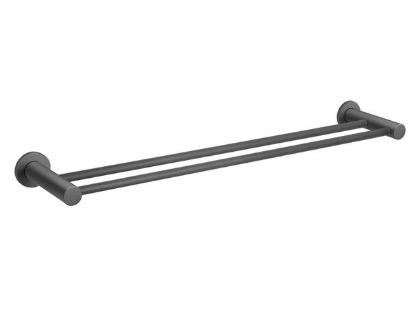 Dobbel håndklestang SMILE 600 mm – Gun metal