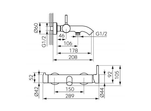 Ferro Ciriculus  kar- og dusjbatteri Børstet gull