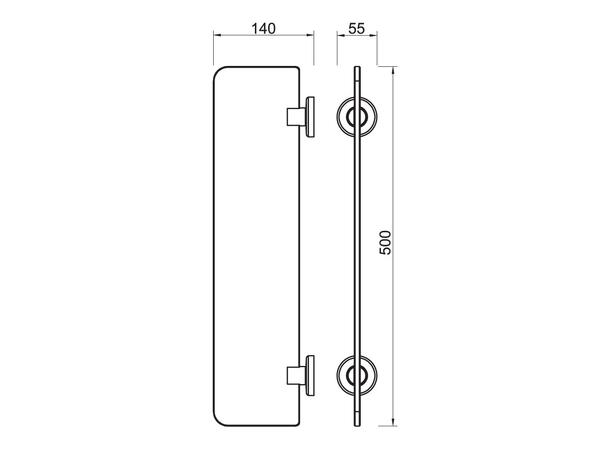 Glasshylle SMILE 500  mm – Børstet gull