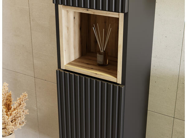 Høyskap NOVA BLACK H = 140 cm  m/2 dør