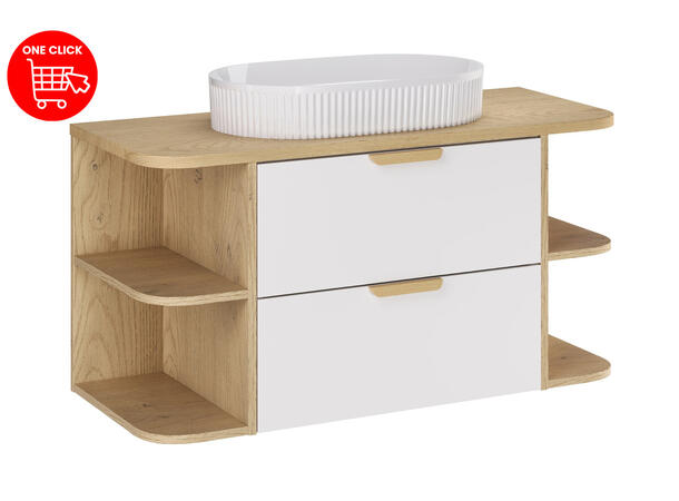 Møbelpakke Aster White  100 100x46x50  - Eik/Hvit  matt