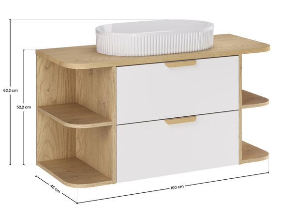 Møbelpakke Aster White  100 100x46x50  - Eik/Hvit  matt