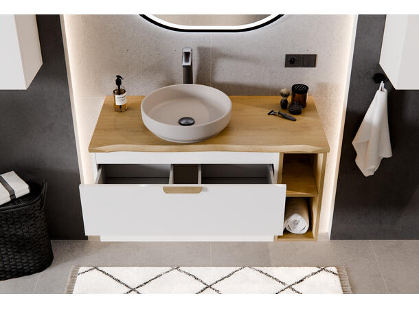 Møbelpakke Aster White  100 100x46x50  - Eik/Hvit  matt