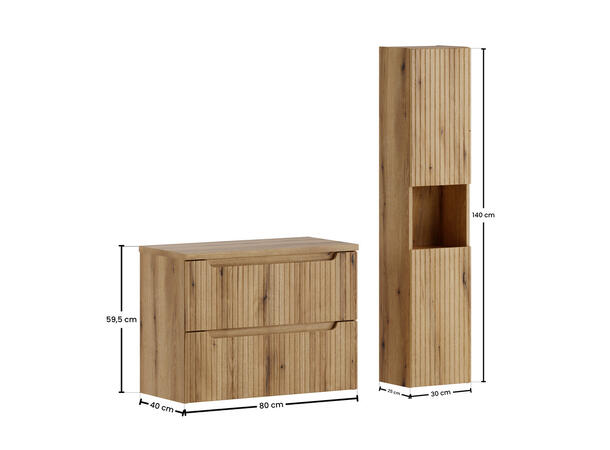 Møbelpakke Nova Eik Coast Evoke 80 80x39x57