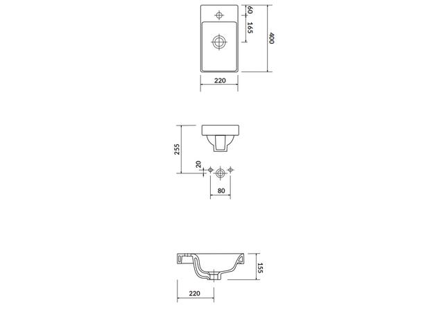 Møbelservant FRI FORM 40 cm 40x22 cm - Hvit