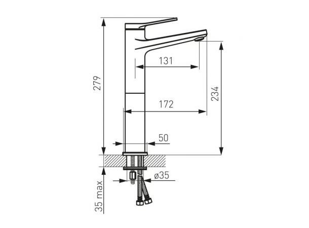 Servantbatteri  FDesign Seppia 1-greps - Høy modell - Krom