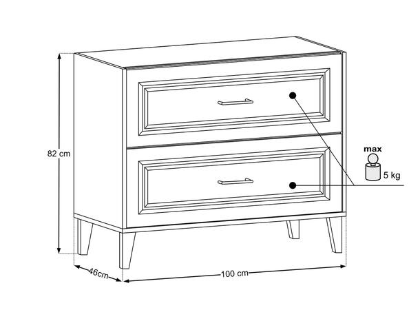 Servantskap Mørkdal -  100 cm 100x46x82 - 2 Skuffer Ristretto Eik