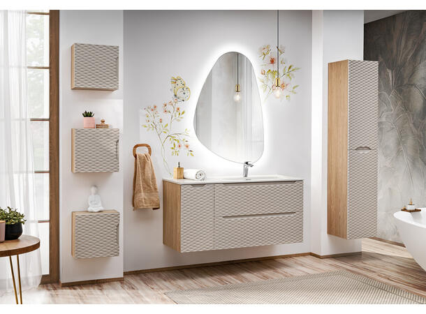Servantskap OCEAN  BEIGE  90 cm 90x46x57 -  2 Skuffer