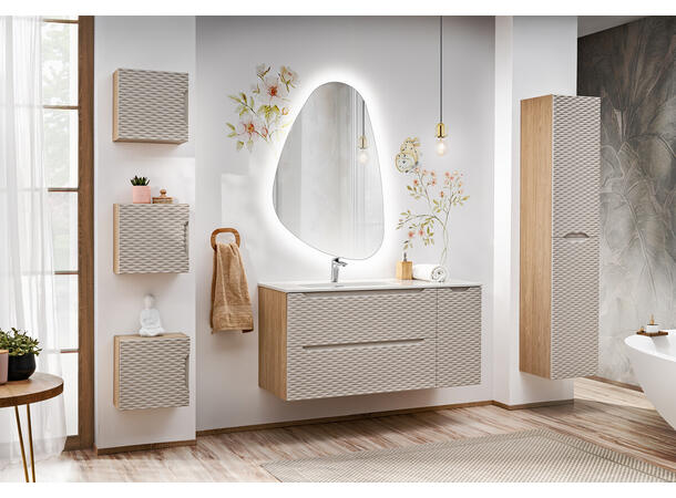 Servantskap OCEAN  BEIGE  90 cm 90x46x57 -  2 Skuffer