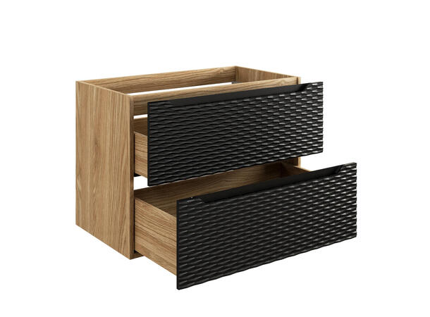 Servantskap OCEAN  BLACK 80 cm 80x46x57 - 2 Skuffer