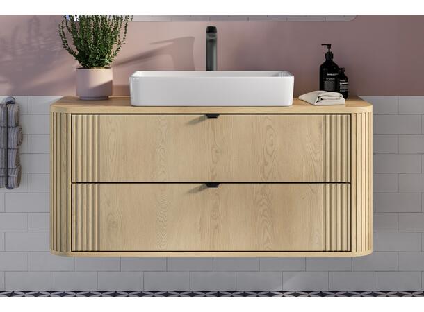 Servantskap OVALIA CREMONA 120 cm 120x46x52 -  2 Skuffer - Eik Cremona