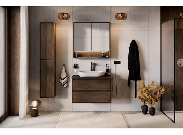 Servantskap VIOLA  VILLA  80 cm 80x46x50 - 2 Skuffer Valnøtt