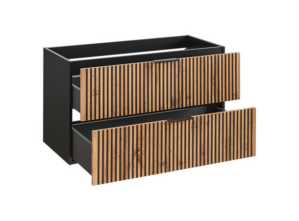 Servantskap XILO BLACK 100 cm 100x46x57 -  2 Skuffer