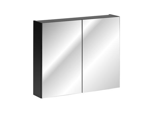 Speilskap 60 cm - Svart matt 80x65x17  - m/2 dører