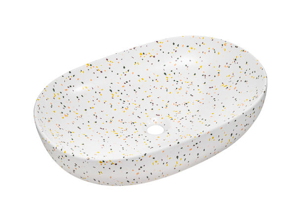 Toppmontert Servant LILI TERRAZZO 60x13x41  cm - Hvit matt