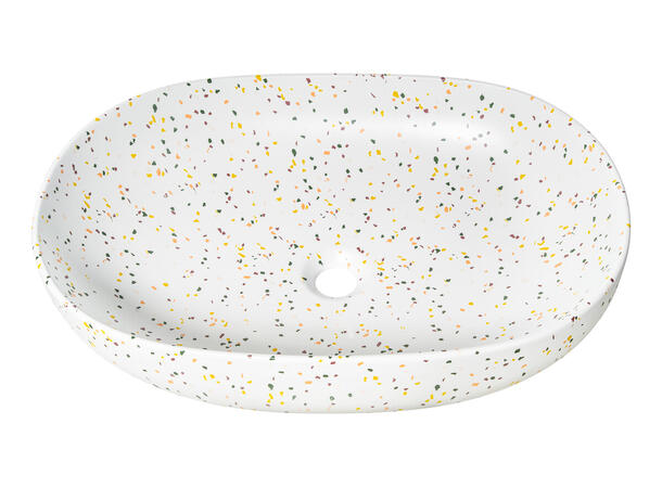 Toppmontert Servant LILI TERRAZZO 60x13x41  cm - Hvit matt