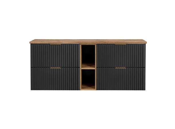 Underskap m/benkeplate ADEL BLACK 140 140x46x57 - 4 Skuffer
