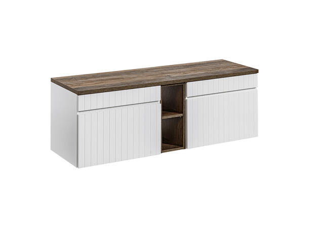 Underskap m/benkeplate ICONIC WHITE 140 140x46x45- 2 Skuffer