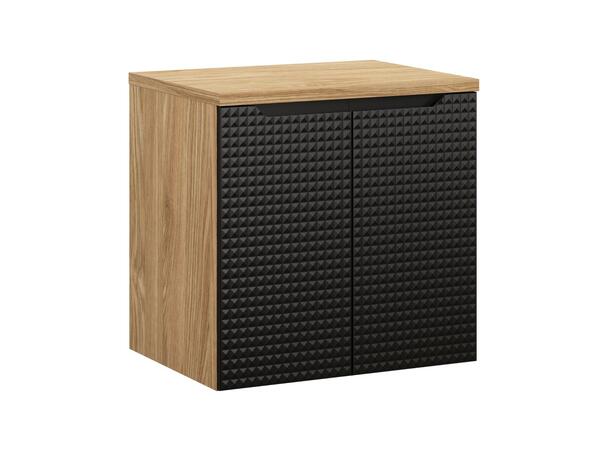 Underskap m/benkeplate LUXOR  BLACK 60 60x46x57 - m/2 dør