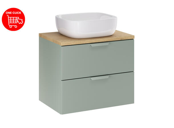 Underskap m/benkeplate  CREMONA 60 60x46x50  - Eik/Grønn matt