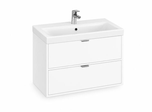 Underskap med servant FRI FORM LIVA 80x45x65 - 2 Skuffe - Slim - Hvit matt