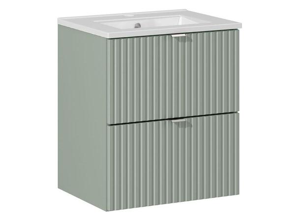 Underskap med servant LINE REED GREEN 50x39x57- 2 Skuffer