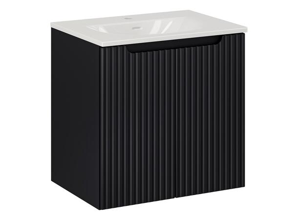 Underskap med servant NOVA BLACK 60 cm 60x39x57- m/2 dør