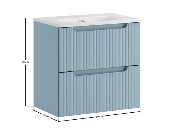 Underskap med servant Nova Denim 60 60x39x57 - 2 Skuffer
