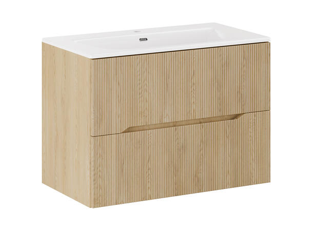 Underskap med servant  NORDIC CREMONA 80 80x46x57 - 2 Skuffer - Lys eik