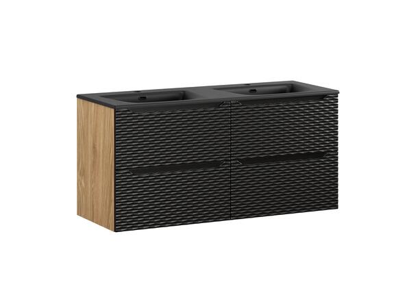 Underskap med servant  OCEAN BLACK 120 120x46x57  4 Skuffer