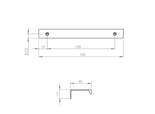 ·Håndtak til baderomsskap 1 stk - 16 cm - krom