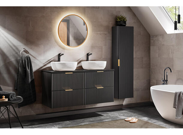 Benkeplate ADEL BLACK 120 cm 120x2,2x46,6 - Svart matt