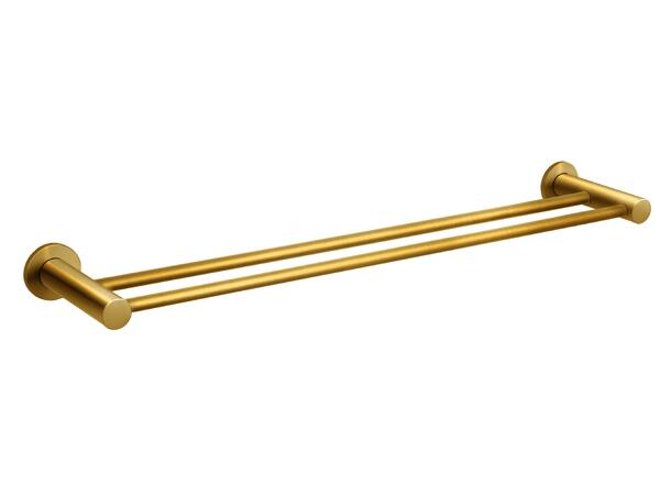 Dobbel håndklestang SMILE 600 mm – Børstet gull