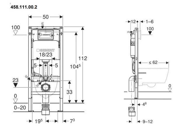 Geberit Duofix Delta  112 Innbyggingssisterne