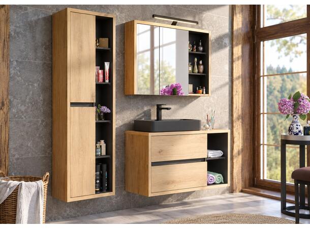 Møbelpakke NORD LOFT 100 cm 100x46x52 - Eik/Svart -  Alt i én pakke