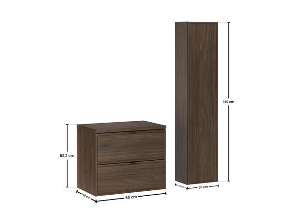 Møbelpakke TERRA VILLA 60 60x46x45 -  2  Skuffer- Valnøtt