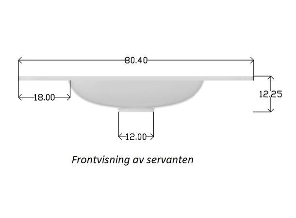 Møbelservant PURE WHITE GLOSS  80 80x12x46cm - Hvit
