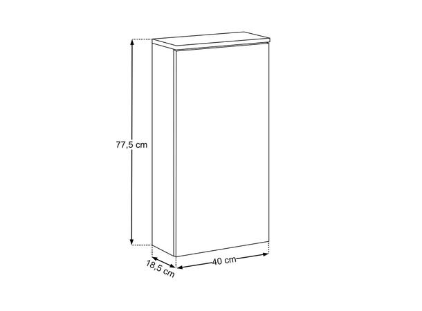 Overskap   m/LED-belysning 40x13x78  m/1 dør- Sivgrønn
