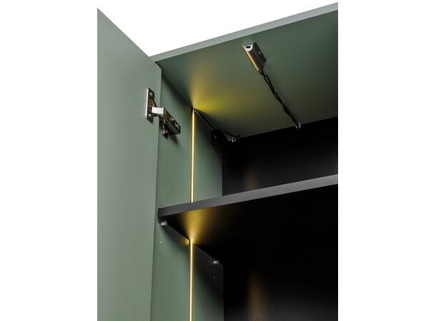 Overskap   m/LED-belysning 40x13x78  m/1 dør- Sivgrønn