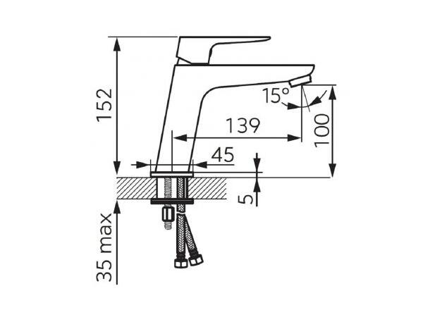 Servantbatteri  Ferro Vitto Gold 1-greps -  Med bunnventil - Gull glans