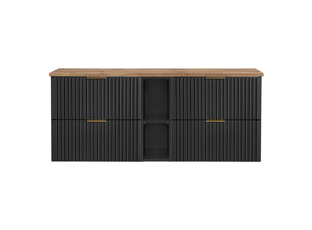 Underskap m/benkeplate ADEL BLACK 140 140x46x57 - 4 Skuffer