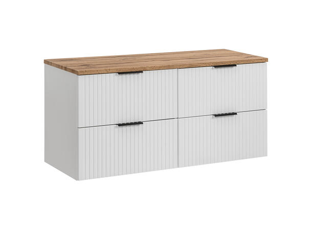 Underskap m/benkeplate ADEL WHITE 120 120x46x57 - 4 Skuffer
