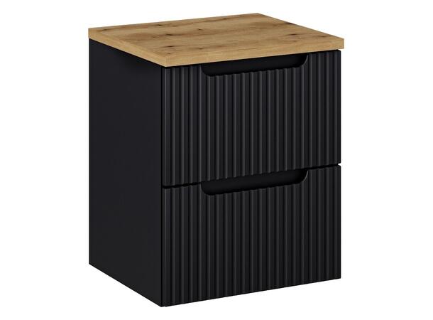 Underskap m/benkeplate NOVA BLACK 50 cm 50x39x57- 2 Skuffer