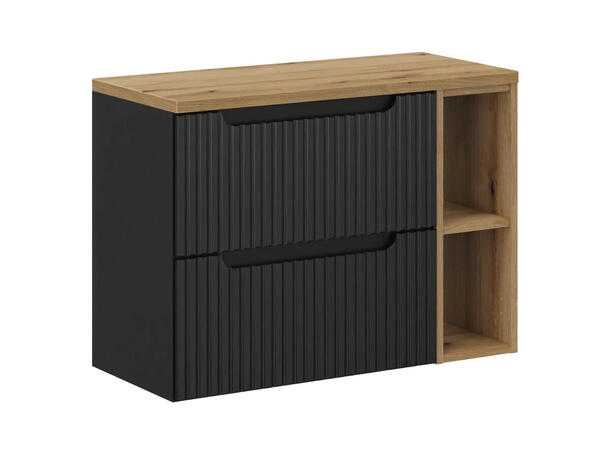 Underskap m/benkeplate NOVA BLACK 80 cm 80x39x57- 2 Skuffer