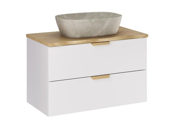 Underskap m/benkeplate  ASTER WHIT 80 80x46x50  - Eik/Hvit matt