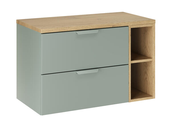 Underskap m/benkeplate  CREMONA 80 80x46x50  - Eik/Grønn matt