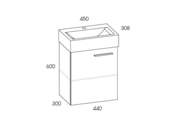 Underskap m/servant  45  cm 45x35x61 - Eik